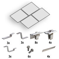 Prior PV Flachdach-Aufständerungs-Set 2x2 Solarmodule